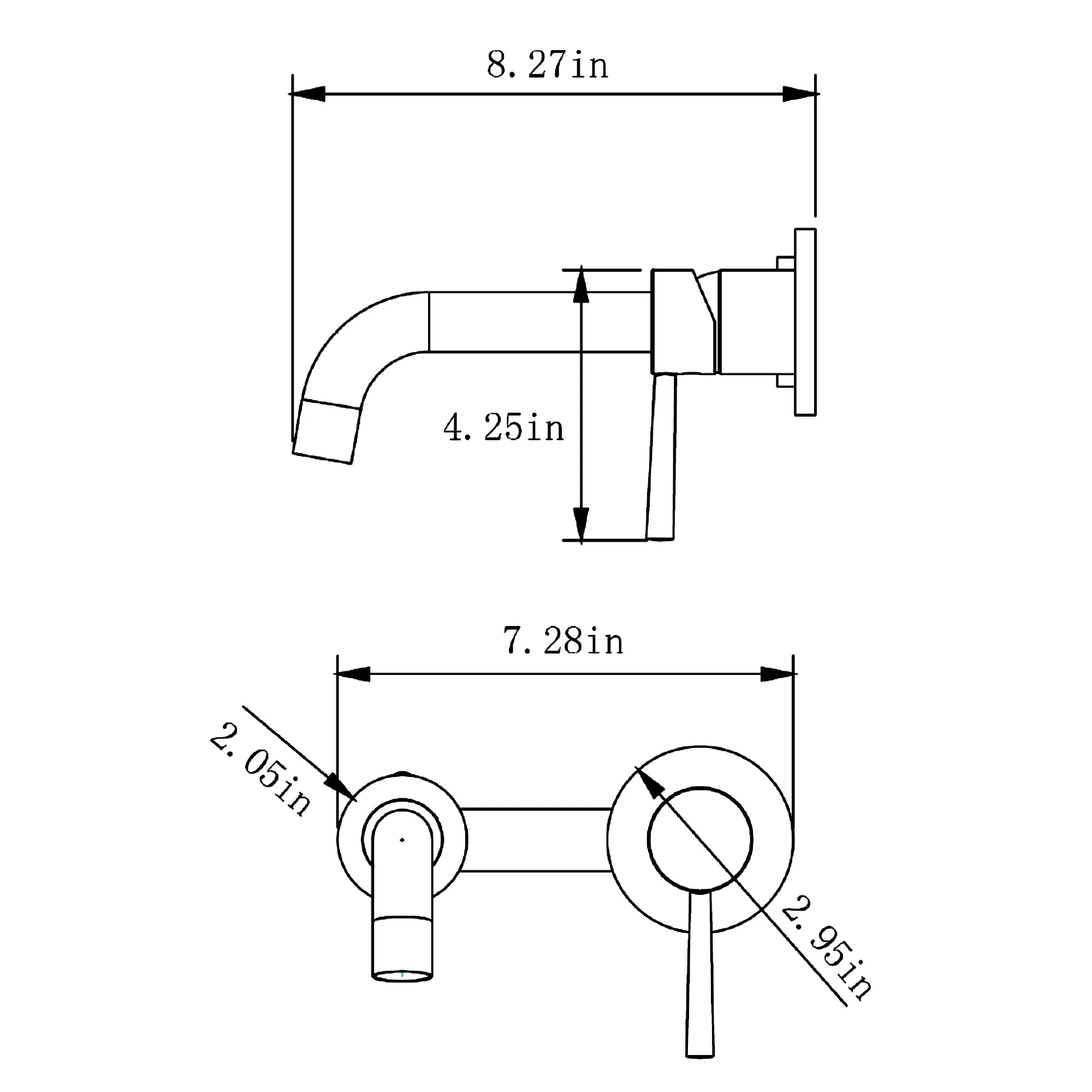 Wall Mount Bathroom Vessel Faucet Single Handle Bathroom Mixer Tap