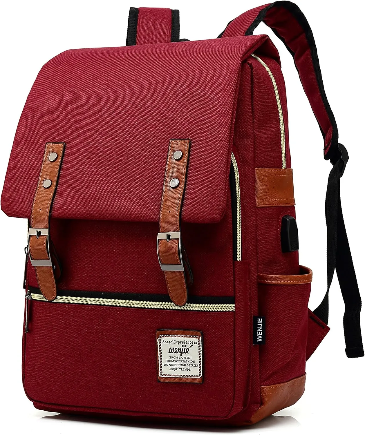 Waterproof Burgundy Red Shoulder Daypack Laptop Backpack