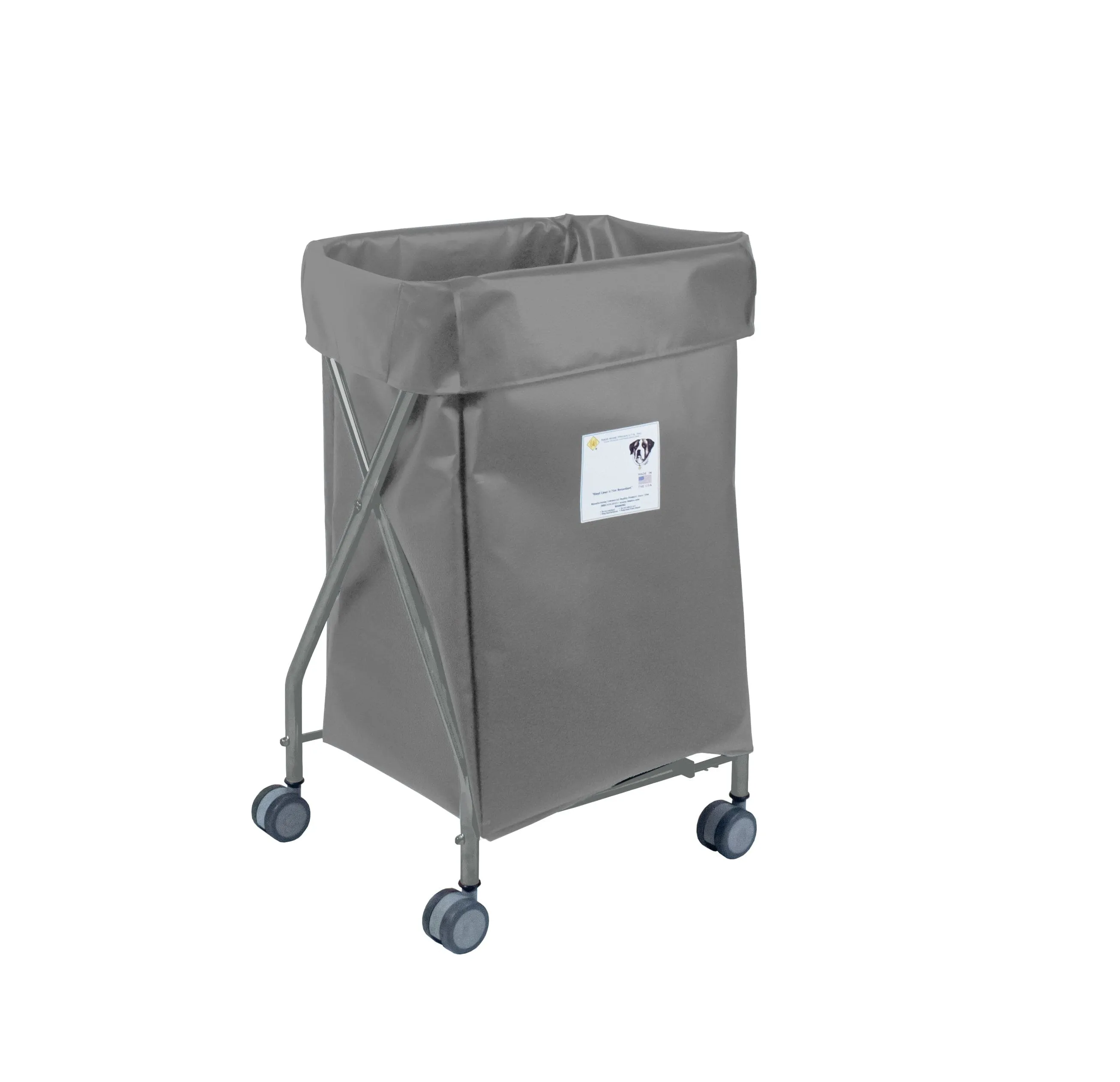 Wide Collapsible Hamper with Vinyl Bag, 6 Bushel Capacity