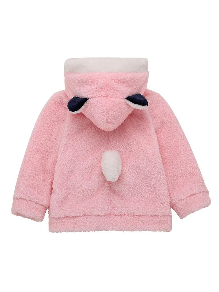 Winter Cute Infant Baby Panada Style Fleece-lining Hoodie 3-Color