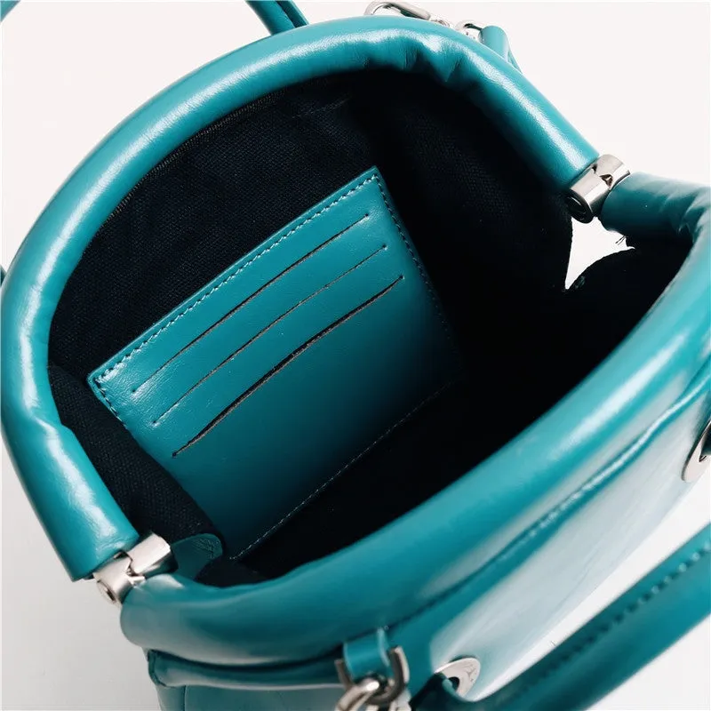 Womens Leather Mini Top Handle Bag