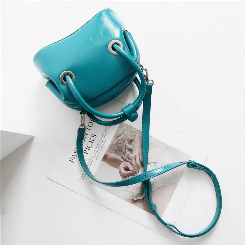 Womens Leather Mini Top Handle Bag