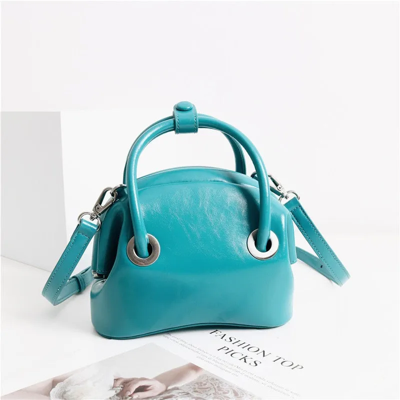 Womens Leather Mini Top Handle Bag