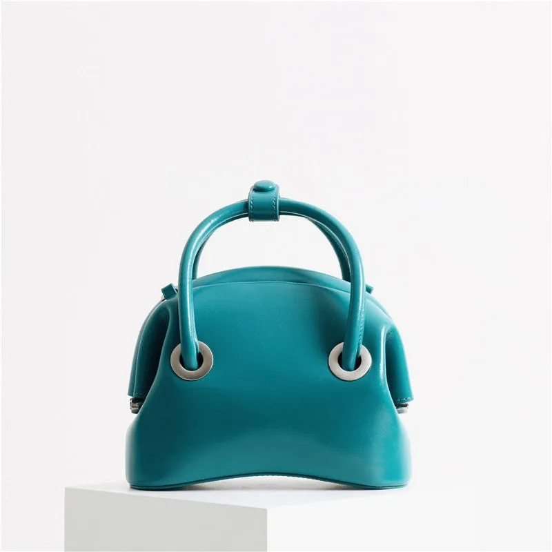 Womens Leather Mini Top Handle Bag