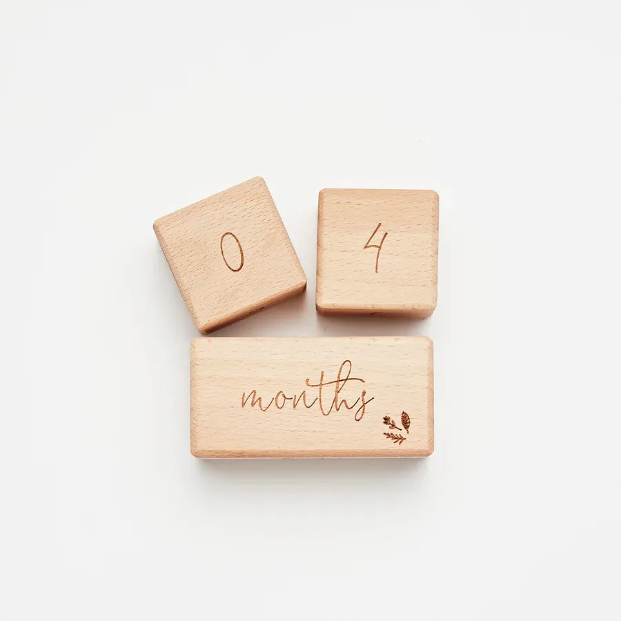 Wooden Milestone Block Set - Baby