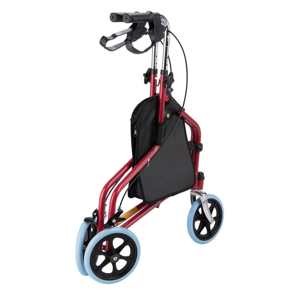 Yescom 3 Wheels Aluminum Rollator Walker w/ Brakes Basket & Bag